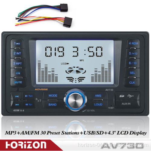 Horizon AV730 Am/FM Automatic Tuning (Support USB/SD/MMC of Songs Played MP3 Format, 4.3 Inch LCD Screen, with RCA Output, Aux Input, Car MP3 Player)